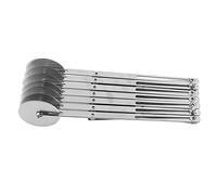 ANKROYU Premium Stainless Steel Multi Wheel Pizza Cutter Professional Grade Dough Divider Pastry Bread Slicing Tool for Home Bakers and Commercial Kitchens Silver 5.5cm (Three-Wheeled Pizza Cut)
