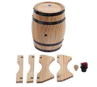 ANKROYU Premium Wine Pine Barrels Handcrafted Pine Wood Aging Barrels with Stainless Steel Valve for Home Bar Catering Shop Rustic Decor (5L)