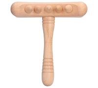 ANKROYU Premium Wooden Guasha Stick Massage Tool for Body Scraping and Relaxation Natural Beech Wood 15.5x18cm 255g with Non Slip Handle (Scrape on The Back of Cervical Spine)