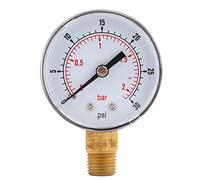 ANKROYU Pressure Gauge 50mm 1/4 BSPT Brass Thread Heavy Duty Industrial Grade Pressure Meter with Transparent Cover for Fuel Air Oil Gas Water Domestic Heating Mining Systems (0-30psi 0-2bar)