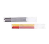 ANKROYU Professional 12Pcs HB Carpenter Pencil Refill Set 2.8mm Black Red Yellow Mechanical Deep Hole Pencil for Construction Woodworking Metal Glass Drafting and Marking