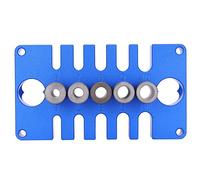 ANKROYU Professional 3 in 1 Woodworking Drill Guide Punch Positioner High Precision Aluminum Alloy Dowel Jig for Cabinet Making Furniture Assembly Blue 125mm x 70mm x 30mm