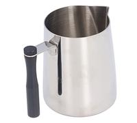 ANKROYU Professional 600ML Stainless Steel Coffee Frothing Pitcher Milk Frother Jug with Detachable Handle for Barista Home Cafe Latte Art Food Grade 304 Stainless Steel Durable Ea (Black)