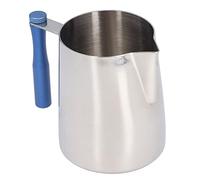ANKROYU Professional 600ML Stainless Steel Coffee Frothing Pitcher Milk Frother Jug with Detachable Handle for Barista Home Cafe Latte Art Food Grade 304 Stainless Steel Durable Ea (Blue)