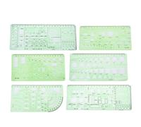 ANKROYU Professional Architecture Drawing Template Ruler Set Multifunctional Drafting Tools Hollow Design Plastic Construction Rulers for Architects Engineers Students Artists 7 Pi ((No. 1) 3-piece