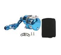 ANKROYU Professional Baitcasting Reel Metal Fishing Reel Dual Speed Ratio 25kg Heavy Duty Drag Saltwater Freshwater Fishing Gear Left Right Hand Options Silver Blue (LD04L (left hand, dual speed