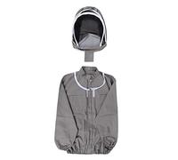 ANKROYU Professional Beekeeping Suit Jacket Premium Thickened Cotton Full Body Protective Gear with Detachable Veil Hat Elastic Cuffs Anti Sting Beekeeper Smock for Apiary Work Out