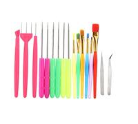 ANKROYU Professional Cake Decorating Tools Set 17 PCS Colorful Food Safe Baking Brushes Stainless Steel Needles Fondant Gum Paste Supplies for Home Bakers Pastry Chefs