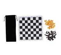 ANKROYU Professional Chess Set 32 Premium PS Plastic Chess Pieces with 1.89in King and Foldable Chess Board for Adults Family Game Night Travel (Brown and Yellow)