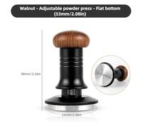 ANKROYU Professional Espresso Tamper 58mm Spring Loaded 30lbs Calibrated Coffee Press with Adjustable Depth 304 Stainless Steel Base and Ergonomic Walnut Wood Handle for Baristas C (53mm)