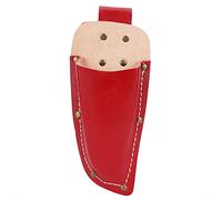 ANKROYU Professional Gardening Tool Pouch Heavy Duty Cowhide Scissors Cover with Lock Button Secure Pruning Shear Holder for Gardeners Landscapers Brown Red 23cm (Brown) (Red)