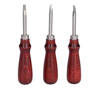 ANKROYU Professional Leather Edge Beveler Set 3 Piece High Quality Steel Wooden Handle Leather Craft Tools for DIY Leatherworking Projects