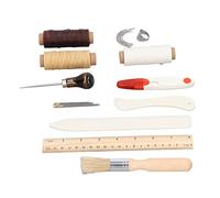 ANKROYU Professional Leather Stitching Pouch Kit with Waxed Thread Needles Ruler Scissors Awl Complete Leather Craft Sewing Tools Set for DIY Leatherworking Beginners and Experts S