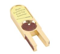 ANKROYU Professional Pool Cue Tip Shaper Multifunctional Billiard Cue Tip Repair Tool Gold Aluminum U Shaped Trimmer for Tournament and Home Use