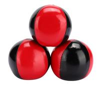 ANKROYU Professional PU Leather Juggling Balls Set Premium Soft Portable EPS Colloidal Particle Beanbags for Beginners Kids Adults Performers Red Black 3PCS 6.3cm 90g