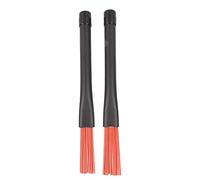 ANKROYU Professional Retractable Drum Brushes Set 2 Pack Nylon Head Rubber Handle for Rock Jazz Country Music Drummers Durable Lightweight Compact 23.7x2.2x2cm (Red)