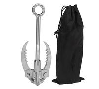 ANKROYU Professional Rock Climbing Hook Heavy Duty Stainless Steel Folding Grappling Hook Survival Gear for Mountaineering Outdoor Adventure Rescue Operations 425g with Storage Bag