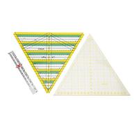 ANKROYU Professional Sewing Ruler Set Durable Plastic Stainless Steel Measuring Drawing Tool for Tailors Designers Crafters Yellow Triangular Rulers 3 Pack