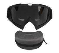 ANKROYU Professional Ski Goggles UV400 Protection Windproof OTG Design for Skiing Snowboarding Cycling Motorcycle Matte Black Frame with Storage Box (Grey Lens)
