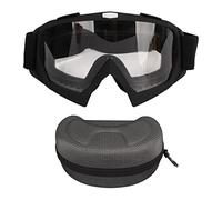 ANKROYU Professional Ski Goggles UV400 Protection Windproof OTG Design for Skiing Snowboarding Cycling Motorcycle Matte Black Frame with Storage Box (Transparent Lens)