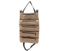 ANKROYU Professional Tool Storage Bag Heavy Duty Large Capacity Oxford Cloth Organizer with Smooth Metal Zipper for Hardware Tools Wrench Plier Nails Unfolded Size 28x47cm (Khaki Color)