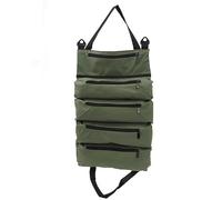 ANKROYU Professional Tool Storage Bag Heavy Duty Large Capacity Oxford Cloth Organizer with Smooth Metal Zipper for Hardware Tools Wrench Plier Nails Unfolded Size 28x47cm (Green)