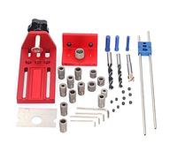 ANKROYU Professional Woodworking Hole Drill Guide Jig 3 in 1 Adjustable Dowelling Drilling Locator Kit High Precision Stainless Steel Drill Bushing for DIY Carpentry Projects