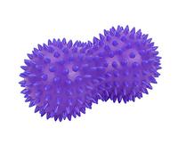 ANKROYU PVC Peanut Spiky Massage Ball Deep Tissue Tool for Muscle Relief Foot Back Shoulder Massager Portable Myofascial Release Ball in Green Red Blue Purple 5.5 Inches (Purple)