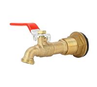 ANKROYU Rain Spigot 1/2 Inch Solid Brass Quarter Turn Ball Valve with Bulkhead Fitting Easy Install Water Faucet for Rain Barrels Water Tanks Tubs Pools Durable Leak Proof Design