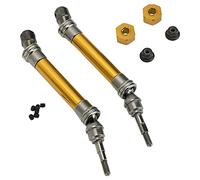 ANKROYU RC Car Drive Shaft Parts Accessories CVD Three Section Type Front Drive Shaft for Slash SLA018 NSV775 1/10 RC Car 2Pcs Red Yellow Blue Optional (Yellow)