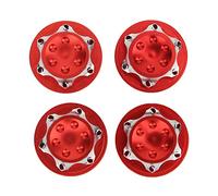 ANKROYU RC Car Hub Nut 17mm Aluminium Alloy Dust Proof Wheel Accessory High Simulation Performance Non Slip Design for 1/8 RC Crawler AGAMA X Ray LOSI HB AE Team C HSP 4Pcs (Red)