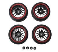ANKROYU RC Car Tires 1/10 Scale Rubber Plastic High Performance Off Road On Road Tyres with Strong Cushioning for Axial Redcat HPI Tamiya Models Set of 4