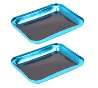 ANKROYU RC Model Repair Screw Tray Aluminum Alloy Tool Board Professional Maintenance Accessory for RC Car Boat Drone 2PCS Blue Silver Black Purple 105x85mm (Blue)