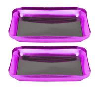 ANKROYU RC Model Repair Screw Tray Aluminum Alloy Tool Board Professional Maintenance Accessory for RC Car Boat Drone 2PCS Blue Silver Black Purple 105x85mm (Purple)
