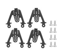 ANKROYU RC Shock Towers Heavy Duty Metal Adjustable Damper Mount Set with Multihole Design for SCX10 1 10 Scale RC Crawler Cars Silver Black 4pcs (Black)