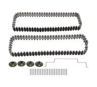 ANKROYU RC Tank Track Chain High Strength Aluminum Alloy Plastic Durable RC Tracked Carrier Wheel Chain for WPL E 1 GAZ 71 DIY Modification Upgrade 2 Pieces Set with Accessories