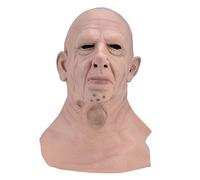 ANKROYU Realistic Bald Head Man Mask Latex Halloween Face Mask Scary Costume Prop for Adults Halloween Parties Cosplay Events Fancy Dress 43x24x23cm