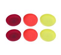 ANKROYU Reusable Silicone Ice Pop Holder Dishwasher Safe Portable Frozen Treats Holder for Kids Adults Birthday Party 6pcs Yellow Purple Red 4.3in Diameter