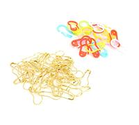 ANKROYU Safety Pins Household for Crafting Sewing Garment Fastening Finishing Quilts Jewelry Making (50 Plastic gourds/50 Golden Iron Gourd pins)