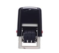 ANKROYU Self Inking Date Stamp English Adjustable Quick Drying Clear Imprint Stamp for Office Business Documents ABS Plastic 25x2.8mm Compact Size (Black)