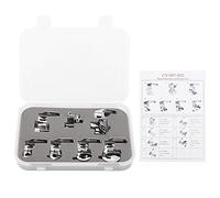 ANKROYU Sewing Machine Kit Professional Stainless Steel Presser Feet Set for Hemming Curling and Seam Finishing for Household Sewing Machines 7 Piece Accessories Kit