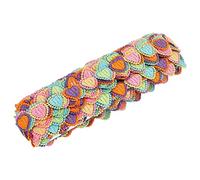ANKROYU Sewing Trim Colorful Heart Woven Ribbon Applique Fabric Lace Trim Cuttable DIY Decorative Crafts for Home Decor and Fashion Accessories Polyester 15 Yards