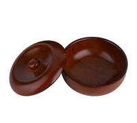 ANKROYU Shaving Soap Cream Bowl, Rubber Wood Foaming Shaving Bowl with Cover, Shaving Soap Lather Mug Cup, Keep Lather Warm for Man's Wet Shave