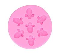 ANKROYU Silicone Cake Mold Bees Shaped Baking Tool Reusable Non Sticky Easy Demold Fondant Chocolate Mold for Birthday Party Wedding Decorations Pink 2.4oz