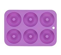 ANKROYU Silicone Donut Mold Baking Pan Premium Food Grade Non 6 Cavity Donut Maker for Homemade Doughnuts Cakes Chocolates Easy Release Dishwasher Safe Oven zer Safe Baking Access (Purple)