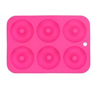 ANKROYU Silicone Donut Mold Baking Pan Premium Food Grade Non 6 Cavity Donut Maker for Homemade Doughnuts Cakes Chocolates Easy Release Dishwasher Safe Oven zer Safe Baking Access (Rose Red)