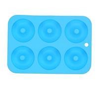 ANKROYU Silicone Donut Mold Baking Pan Premium Food Grade Non 6 Cavity Donut Maker for Homemade Doughnuts Cakes Chocolates Easy Release Dishwasher Safe Oven zer Safe Baking Access (Blue)