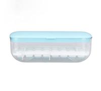ANKROYU Silicone Ice Cube Mold BPA Square Ice Tray with Lid Press Plate Easy Release 24 Ice Cubes for Whiskey Cocktails Juices Home Bar Kitchen ABS PP PET Material 28x12.5x9cm (Blue)