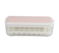 ANKROYU Silicone Ice Cube Mold BPA Square Ice Tray with Lid Press Plate Easy Release 24 Ice Cubes for Whiskey Cocktails Juices Home Bar Kitchen ABS PP PET Material 28x12.5x9cm (Roseate)