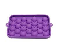 ANKROYU Silicone Ice Cube Tray Round Ice Sphere Maker 25 Grid Mini Ball Mold with Lid BPA Food Grade Easy Release for Cocktails Coffee Whiskey Home Bar Party Use Durable Quick ze (Purple)